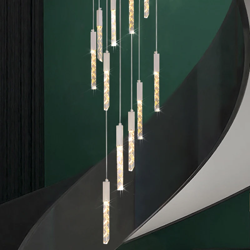 Современная светодиодная Люстра для лестницы хрустальные светильники дома