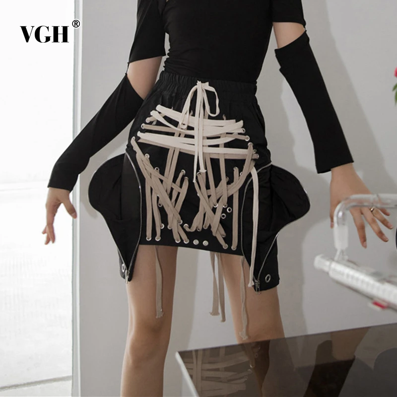 Женская Асимметричная юбка VGH Обтягивающие юбки большого размера с бантом на