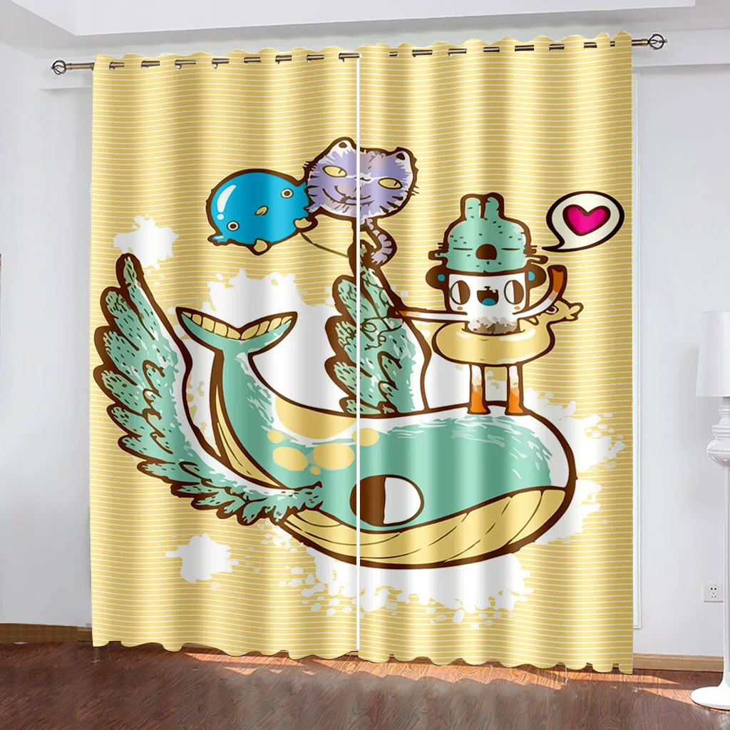 

3D Cartoon Character Small Animal Pattern Blackout Curtain Kit Suitable for Sleeping In Adult Bedroom