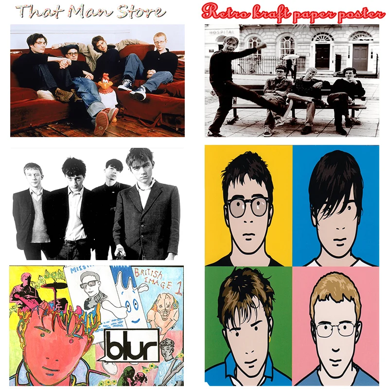 Винтажный постер размытый крафт ретро британская музыка в стиле рок звезда