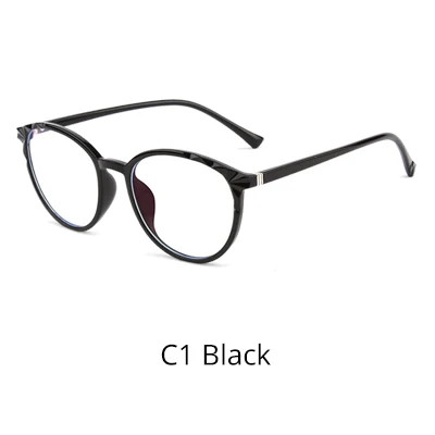 C1 Black Ralferty, круглый синий светильник, очки для компьютера TR90, оправа для оптических линз, женские, без диоптрий, розовые очки K28009 - Цвет оправы: C1 Black