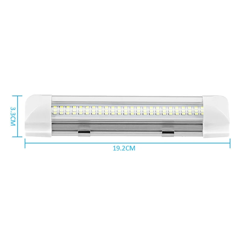 

Universal Car Interior 72 LED White Strip Lights Bar Lamp 12V-80V Van Truck Caravan with Switch