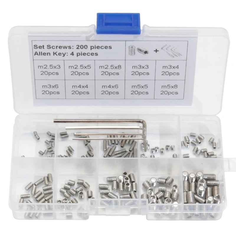 200 шт. винты из нержавеющей стали с шестигранной головкой набор винтов 4