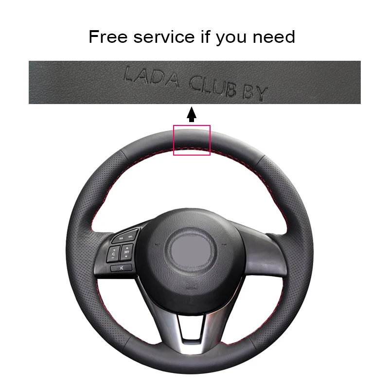 CARDAK Сделай Сам сшитая вручную черная искусственная кожа чехол на руль для Mazda CX 5