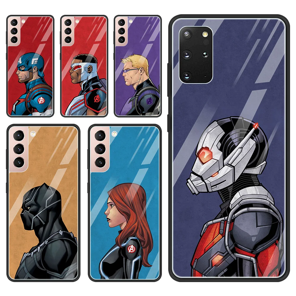 

Tempered Glass Case For Samsung S21 S20 Ultra S21 S20 FE S10 S9 S8 Plus S10e S10Lite A70 A50 A40 A30 Fundas Marvel Superhero