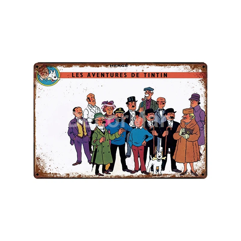 [DecorMan] TINTIN adventures мультфильм жестяная вывеска на заказ росписи картины Бар Декор LT-1828 - Цвет: XR1181