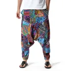 Мужские хлопковые шаровары для йоги, мешковатые брюки Genie БРЮКИ Бохо С 3D цветочным принтом, штаны для бега, мужские повседневные уличные спортивные брюки, мужские