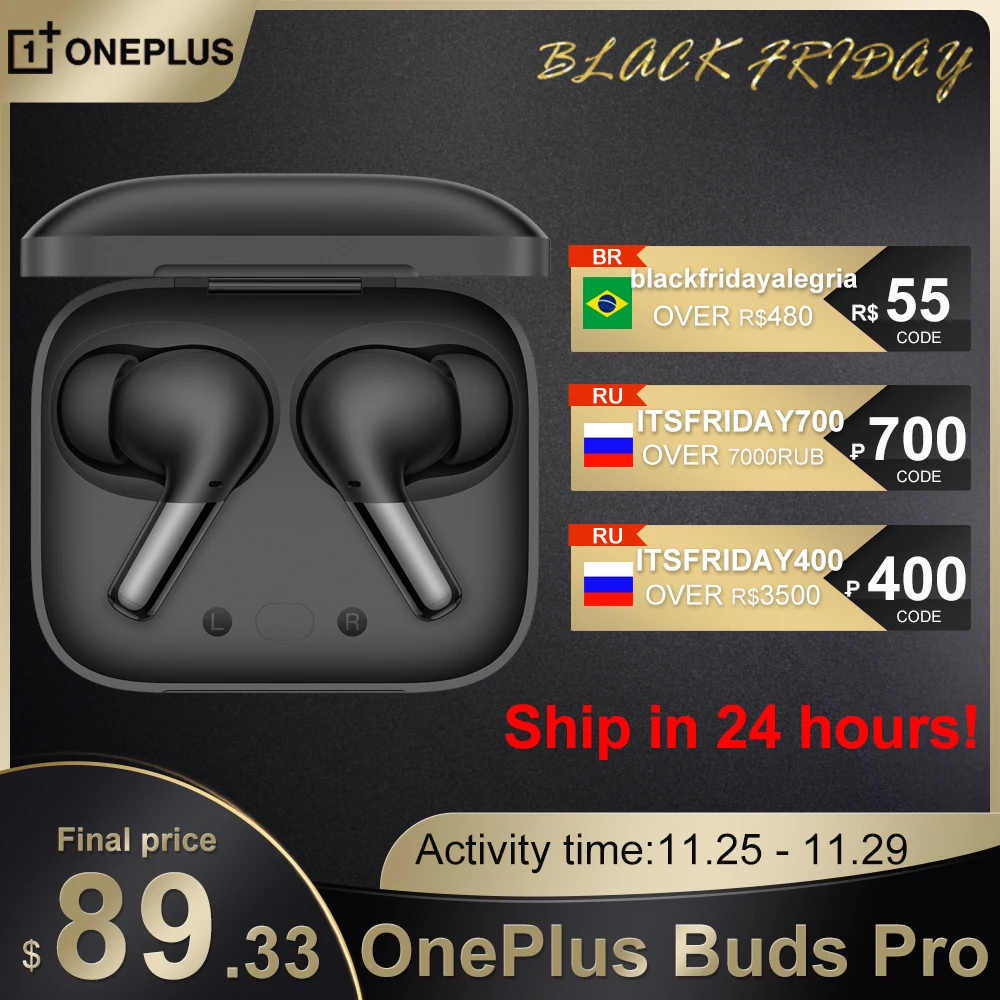  Новинка наушники OnePlus Buds Pro TWS с функцией адаптивного шумоподавления LHDC, 38 часов работы, аккумулятор IP55, водонепроницаемость для Oneplus 9RT 9…