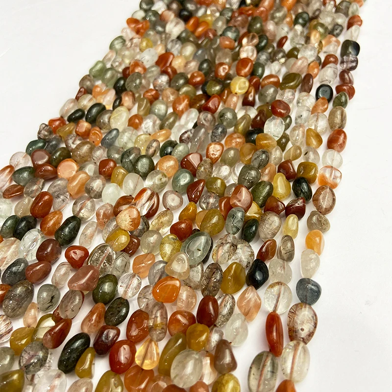 

Кварцевые полупрозрачные Гладкие бусины 6-8 мм из натурального камня, яркие кристаллы неправильной формы с аметистом для изготовления ювели...