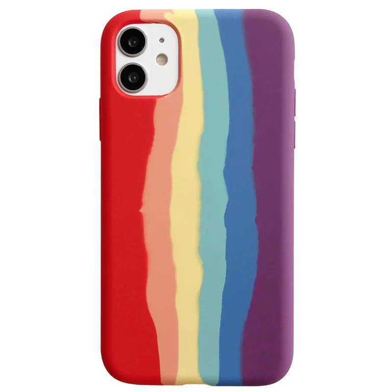 

Rainbow liquid silicone phone case is suitable for iPhone11 12Pro Max mini XR XS XSMax 8 7 6PluS anti-drop protective back cover