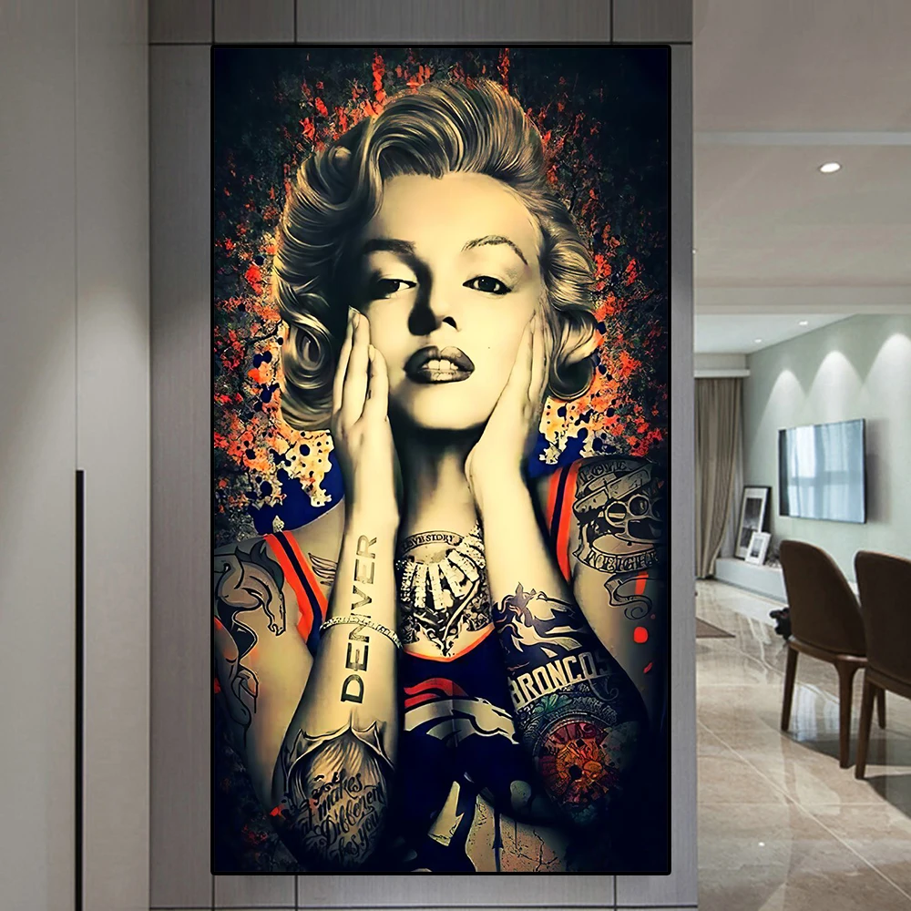

Canvas Painting Marilyn Monroe Modern Wall Art Poster and Prints Oil Painting Wall Pictures for Home Living Room Decoration