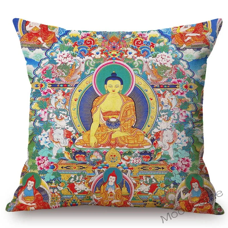 Красочный синий буддизм искусство Бодхисаттва Богатство Бог сакамуни танка