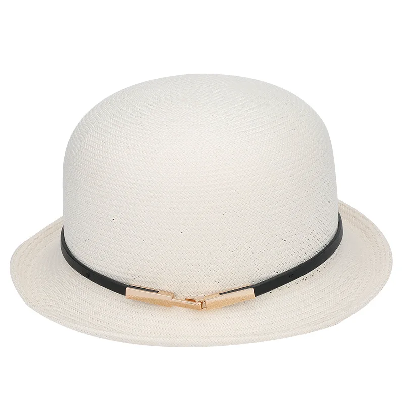 

New Women's Straw Hat Japan Papyrus White Top Hat Sun Hat Travel Sun-Proof Hat