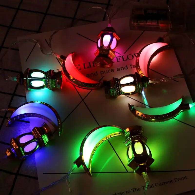 

Golden Kerosene Lamp Moon Shape String LED Light Eid Ramadan Islamic Dropshipping