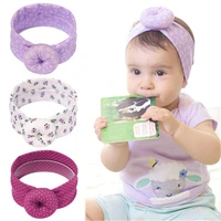 2021 spring summer baby headbands with purple floral round dot for newborn baby soft elastic mini donut hair band hair accessory