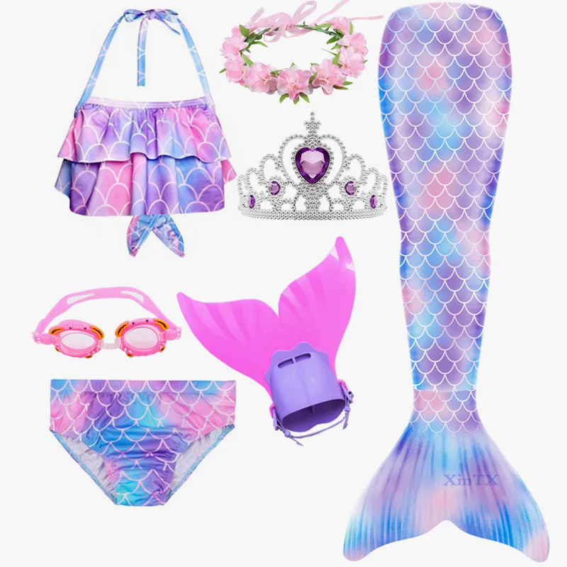 Популярный детский женский костюм Русалочки с хвостом русалки моноластом