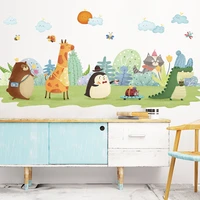 cartoon animals wall sticker home decor living room art wall decorative vinyl removable decal animal wallpapers