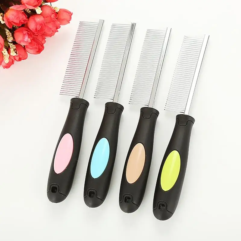 

Pet Grooming Comb Hair Removal Cleaning Tool Alloy Steel Round Tip Cat Dematting Comb Dog Detangler Brush Practical Pet Supplies
