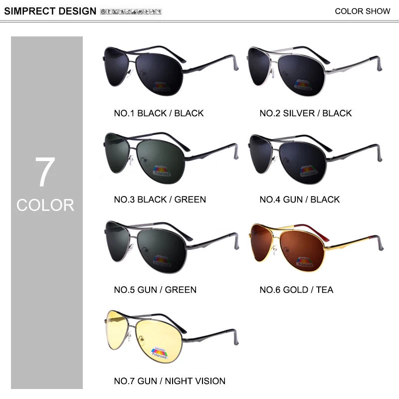 

SIMPRECT Pilot Polarized Sunglasses Men 2020 UV400 High Quality Retro Sunglasses Vintage Sun Glasses For Men Driver's Oculos