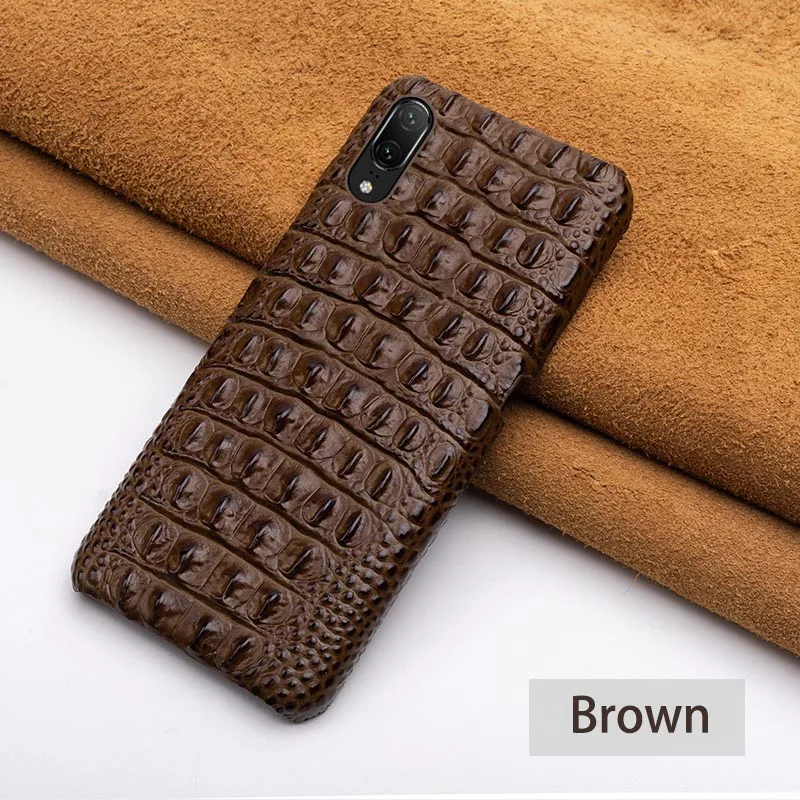 Brown Чехол для телефона для huawei P20 P30 lite Y9 Y6 P Smart Коврики 10 20 Pro головы крокодила текстура чехол для Honor 8X8 9 10 Lite - Цвет: Brown