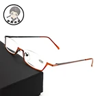 Очки для чтения мужские Rolipop, половинчатые металлические, из нержавеющей стали, с пружинными петлями, рамки для чтения