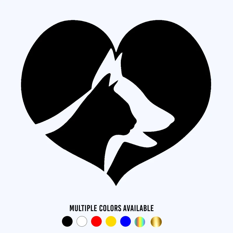 

CK20485# Die-cut Vinyl Decal Dogs and Cats in Love Car Sticker Waterproof Auto Decors on Car Body Bumper Rear Window
