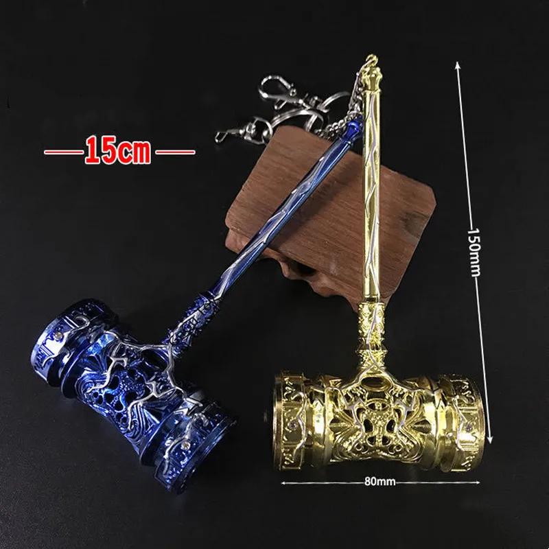 

Zinc Alloy Made Blue And Gold Flashing Hammer Pendant And Keychain 15cm Flashing Version Of Animation Around As A Friend's Gifts