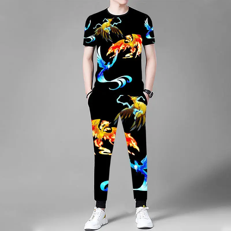 

Men's suit spring and summer tide short sleeve casual suit men's Chinese style clothes T-shirt men's 2021 new Joker