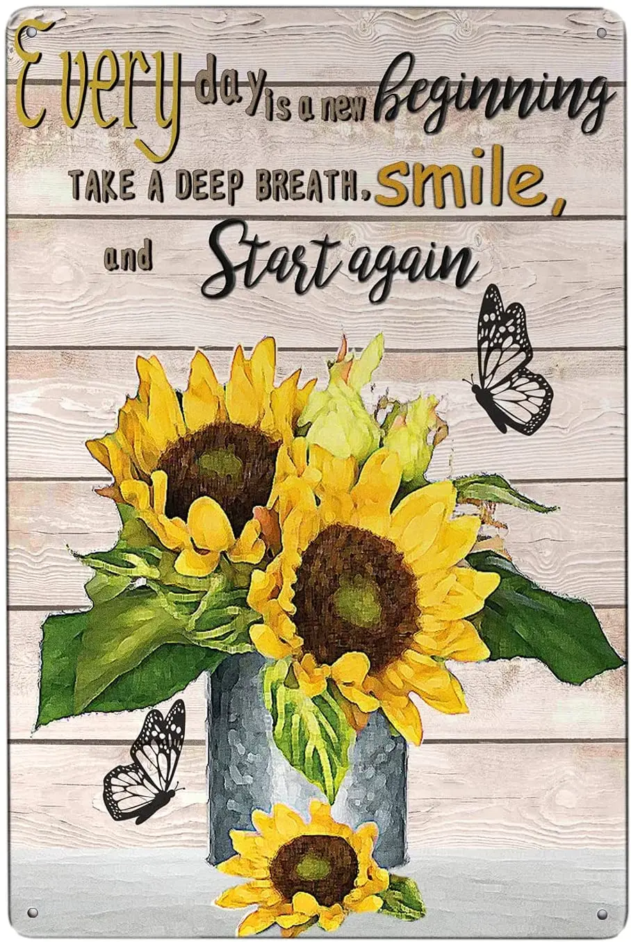 

Bar Decor for Home The beautiful sunflowers every day is a new beginning Vintage Tin Bar Sign Country Farm Kitchen garden sign