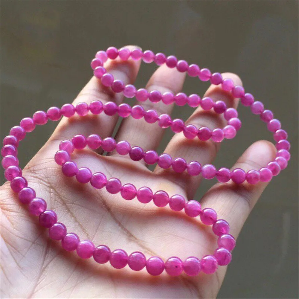 

5mm Genuine Natural Red Tourmaline Quartz Bracelet For Woman Lady Man Round Beads Stone Crystal Genstone Stretch Strands AAAAA