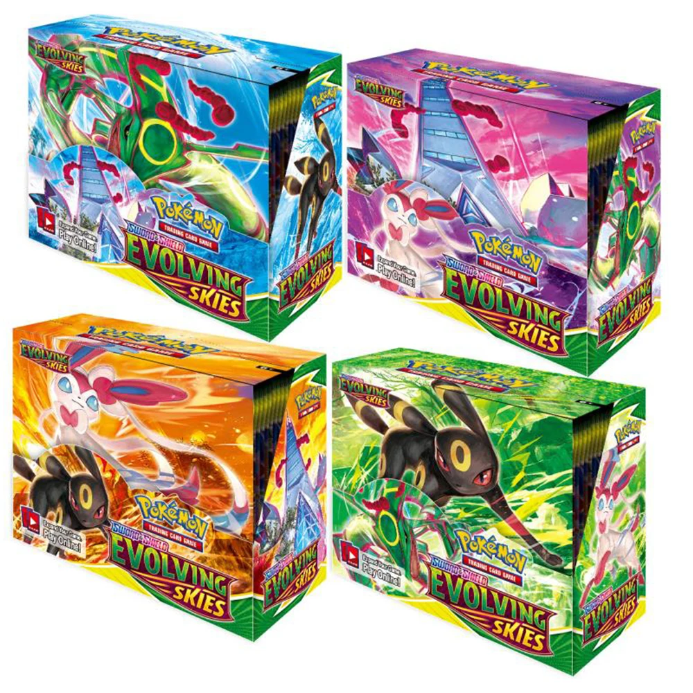 french evolving skies fusion strike 360324pcs pokemon cards shining fates booster box trading card game children toys gifts free global shipping