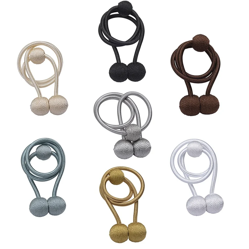 Creative Magnetic Curtain Tieback Braided Spherical Chain Buckle Drapery Holdback Clip Holders Home Decor Accessories 2 | Дом и сад