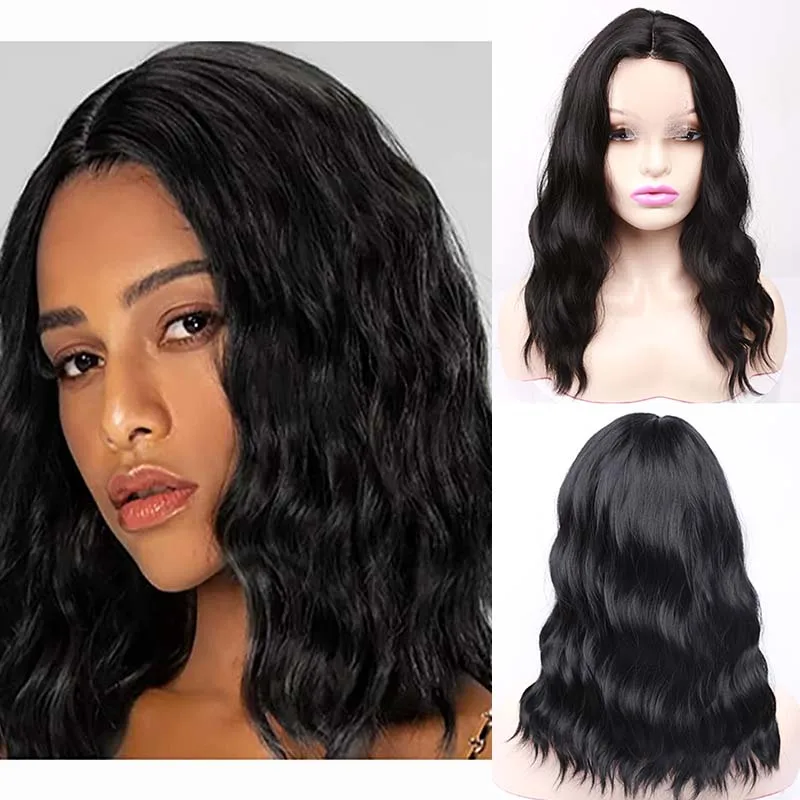 

Short Curly Bob Wig Afro Synthetic Deep Wave Wigs for Women Black Wig Mixed Brown Hair Machine Made Soft Hair Heat Resistant