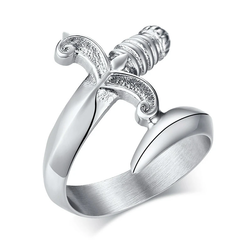 Уникальное кольцо BUDROVKY с кинжалом для мужчин серебристые ювелирные изделия из