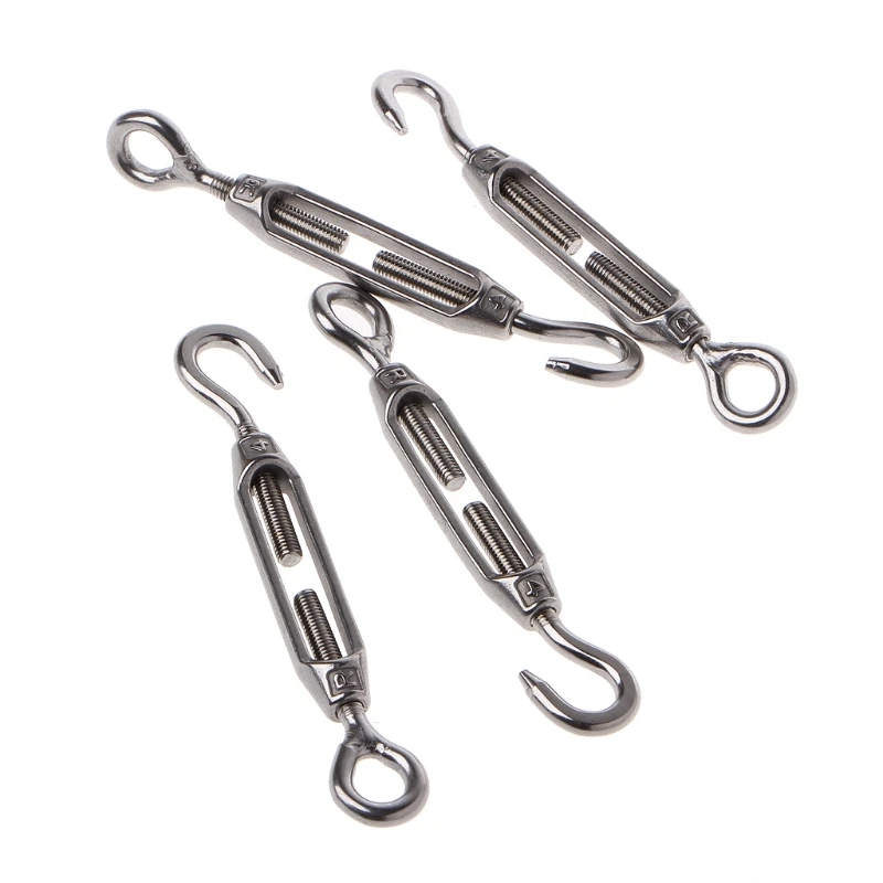 4PCS 304 Stainless Steel M4 Hook &amp Eye Turnbuckle Light Duty Wire Rope Tension | Инструменты
