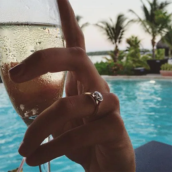 

14K White Gold Ring Natural Moissanite with Mini Diamond for Women Bizuteria GemStone Engagement Topaz Rings 14K Diamond Rings