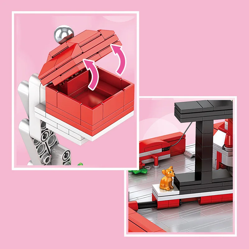 

10008 MOC-22083 758 PCS Pop-Up Heart and Ring Box DIY Building Blocks Assembled Bricks Sets Valentine's Day Gifts for Girlfriend
