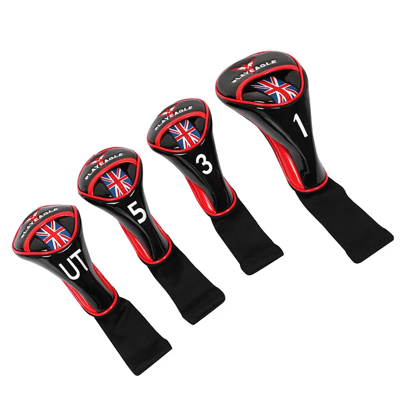 

British PU Woods Protective Cap Set of 1/3/5 Golf Club Headcover Set