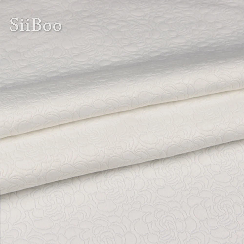 Американский стиль белый цветочный жаккард мягкая ткань для платья пальто