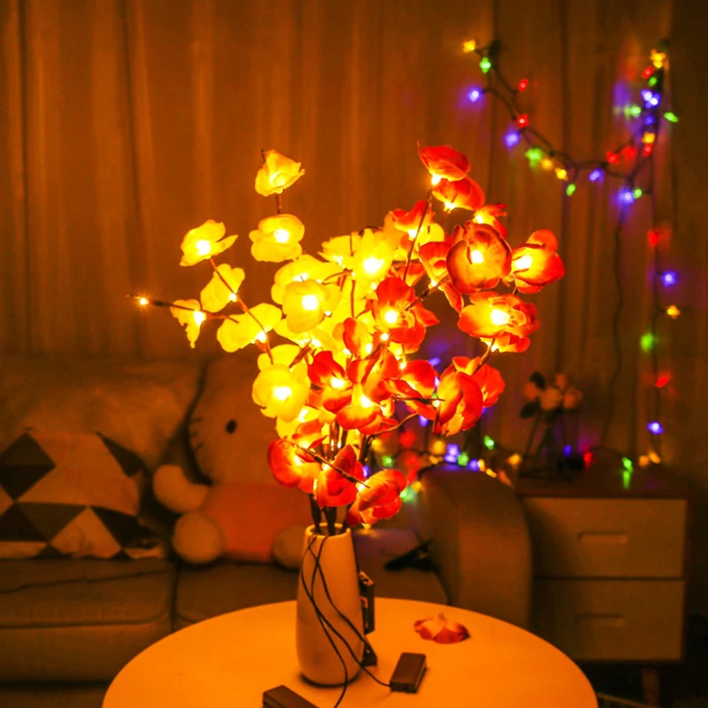 

Рождественская декоративная светодиодная лампа s, спальня, гостиная, декоративная светодиодная лампа s, Цветочная лампа на батарейках, внут...