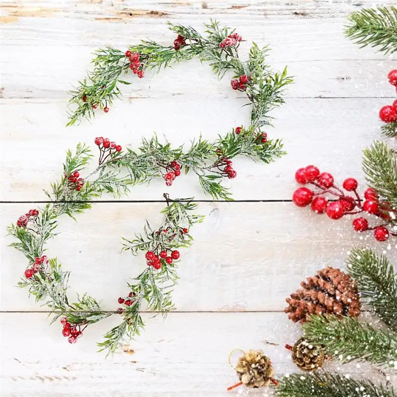 Искусственный Рождественский Венок матовый ягодный шишка Рождество домашняя