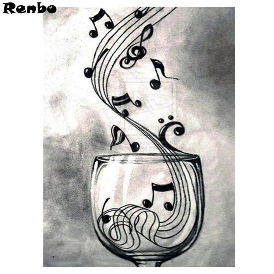 

diamond Embroidery wine glass music note Diamond painting full square/round crystal painting rhinestones pictures mosaic Diamond