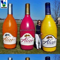 Customized inflatable beer bottle replicawine bottle model with led lights for advertising