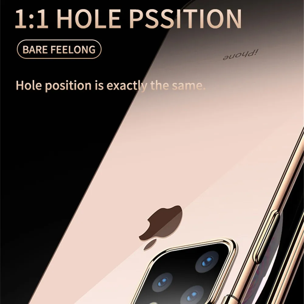 Ультратонкий чехол для iPhone 11 Pro Max 2019 XR XS X с покрытием Прозрачный мягкий кремний