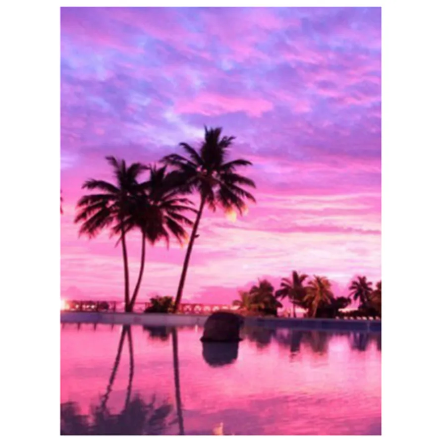

Diamond painting 5D diy embroidery landscape picture cross stitch sunset seaside sunset home decoration