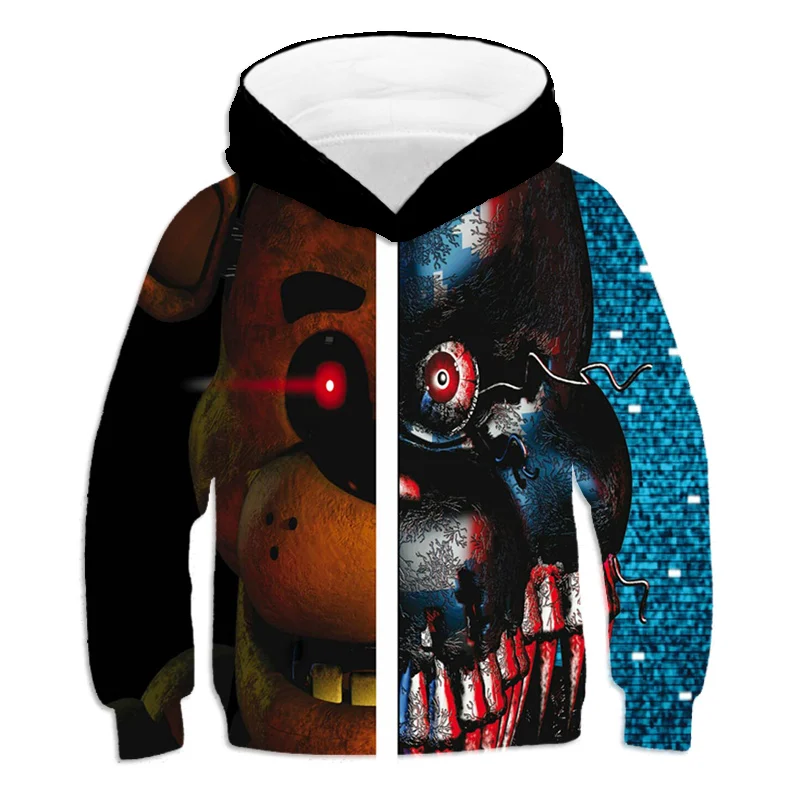 Пугающая одежда на Хэллоуин толстовка Fnaf для мальчиков и девочек школьная милые