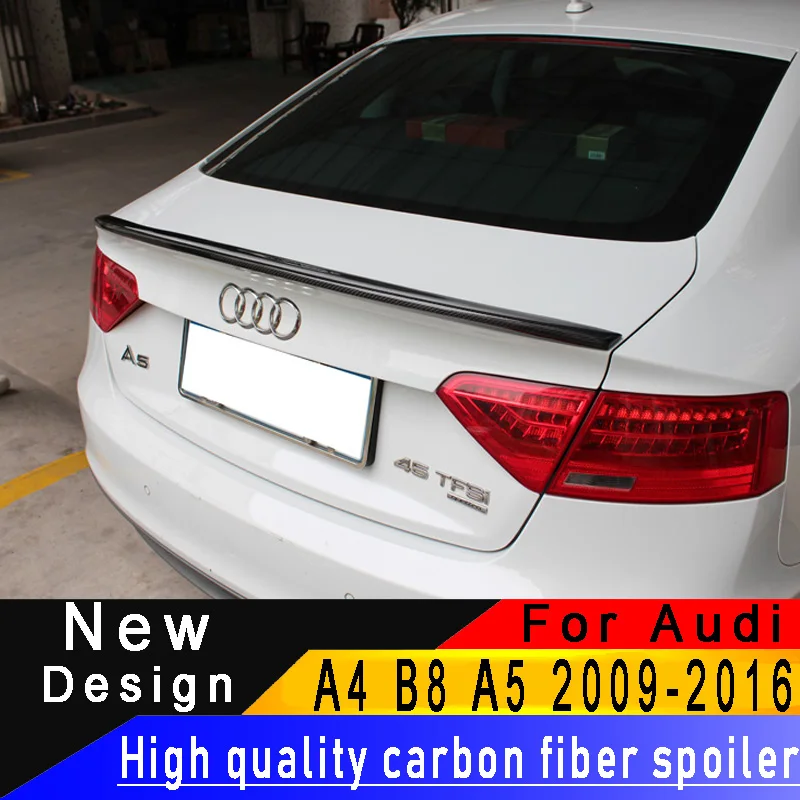 Для Audi A4 B8 2009-2012 A5 2009-2016 высококачественный спойлер из углеродного волокна задний