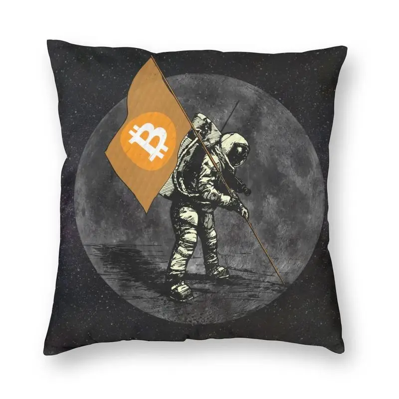 

Мягкая декоративная наволочка с изображением биткоина Луны флага, украшение на заказ, квадратная наволочка 40x40 для дивана с изображением ас...