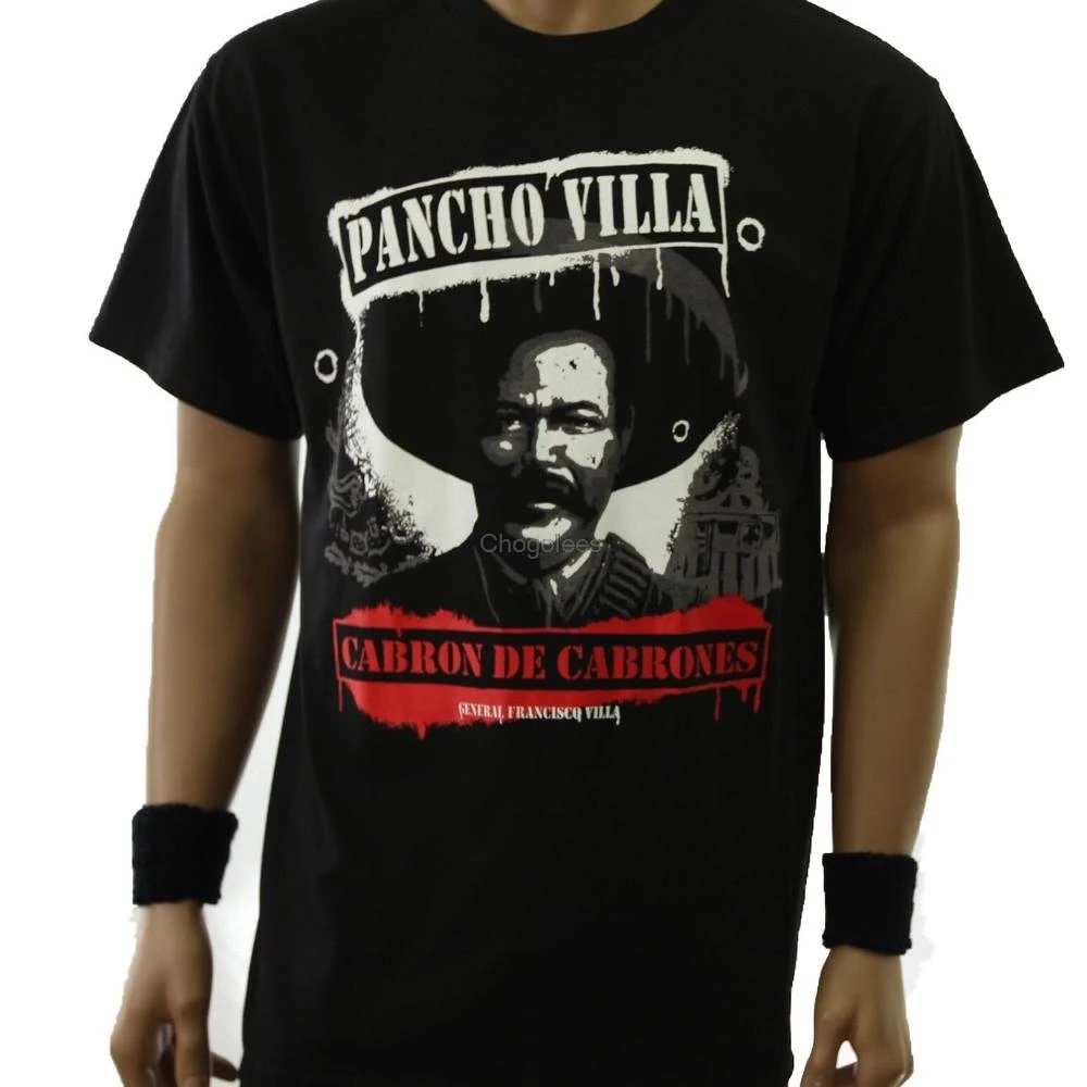 Мексиканские Графические футболки Pancho Villa Cabron De Cabrones испанская Мексиканская мода