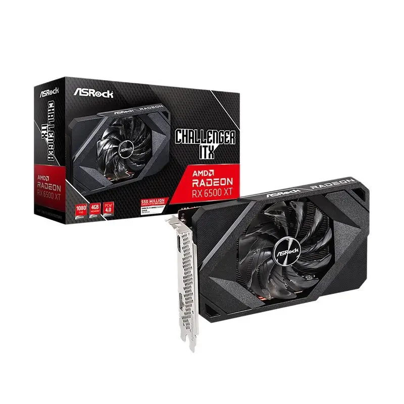 NEW ASROCK Radeon RX 6500 XT Challenger ITX 4GB 6500XT 4G 18000MHz  GDDR6 64-bit  6nm Video Cards GPU Graphic Card DeskTop CPU graphics cards computer